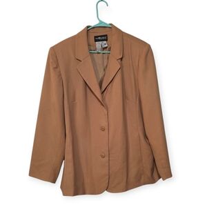 Sag Harbor Camel 100% Wool Blazer Size 18W Classic Tailored Jacket
